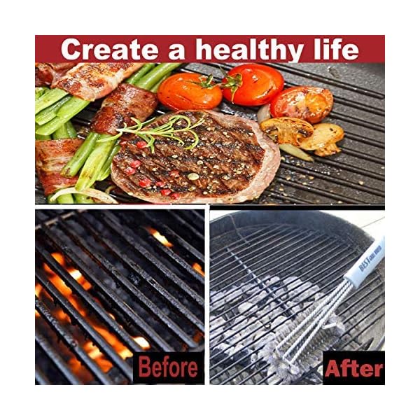 Best BBQ Grill Brush Stainless Steel 18" Barbecue Cleaning Brush w/Wire Bristles & Soft Comfortable Handle - Perfect Cleaner & Scraper for Grill Cooking Grates