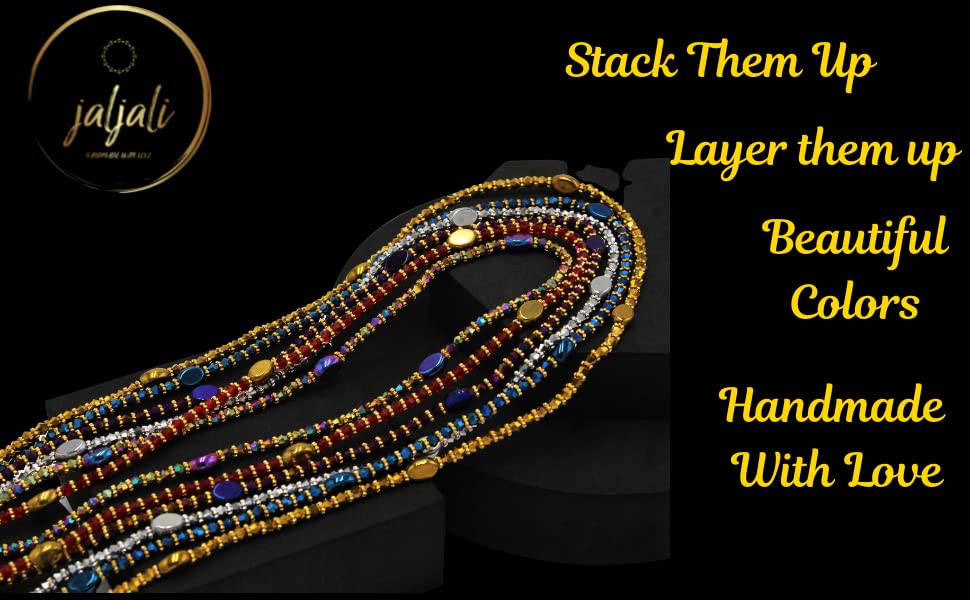 Miniatura 9 de Handmade African Waist beads from West Africa Senegal. Unique beads with a sparkle to them. Made with Long Lasting Stretchy material for durability.