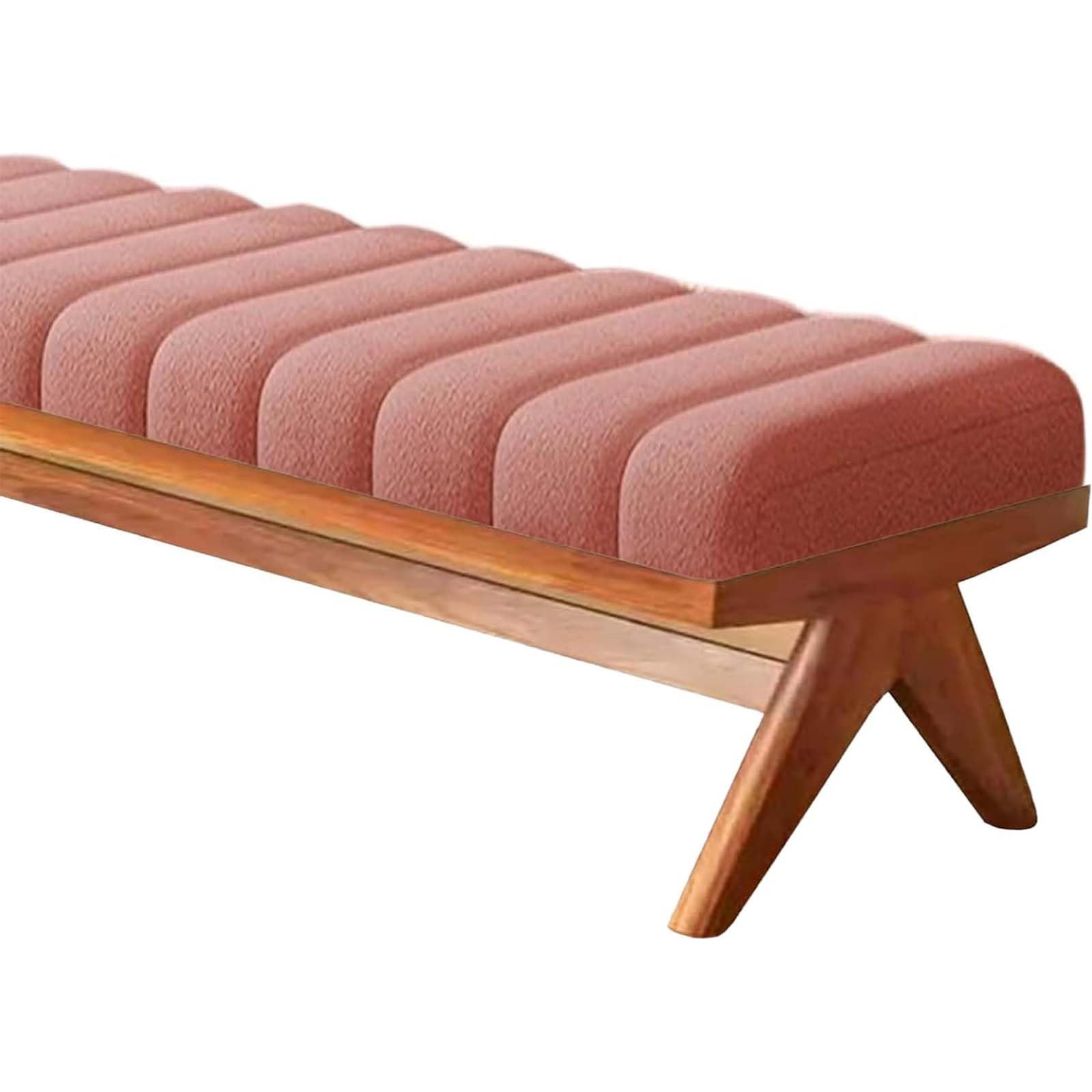 Indoor Bench Cushion - 120cm/150cm/80cm/90cm x 40cm/30cm 2/3 seater Rectangle Bench Seat Pad for Bay Windows, Garden Patio, Long Chairs & Porch Furniture with Zipper,Pink,40x65cm