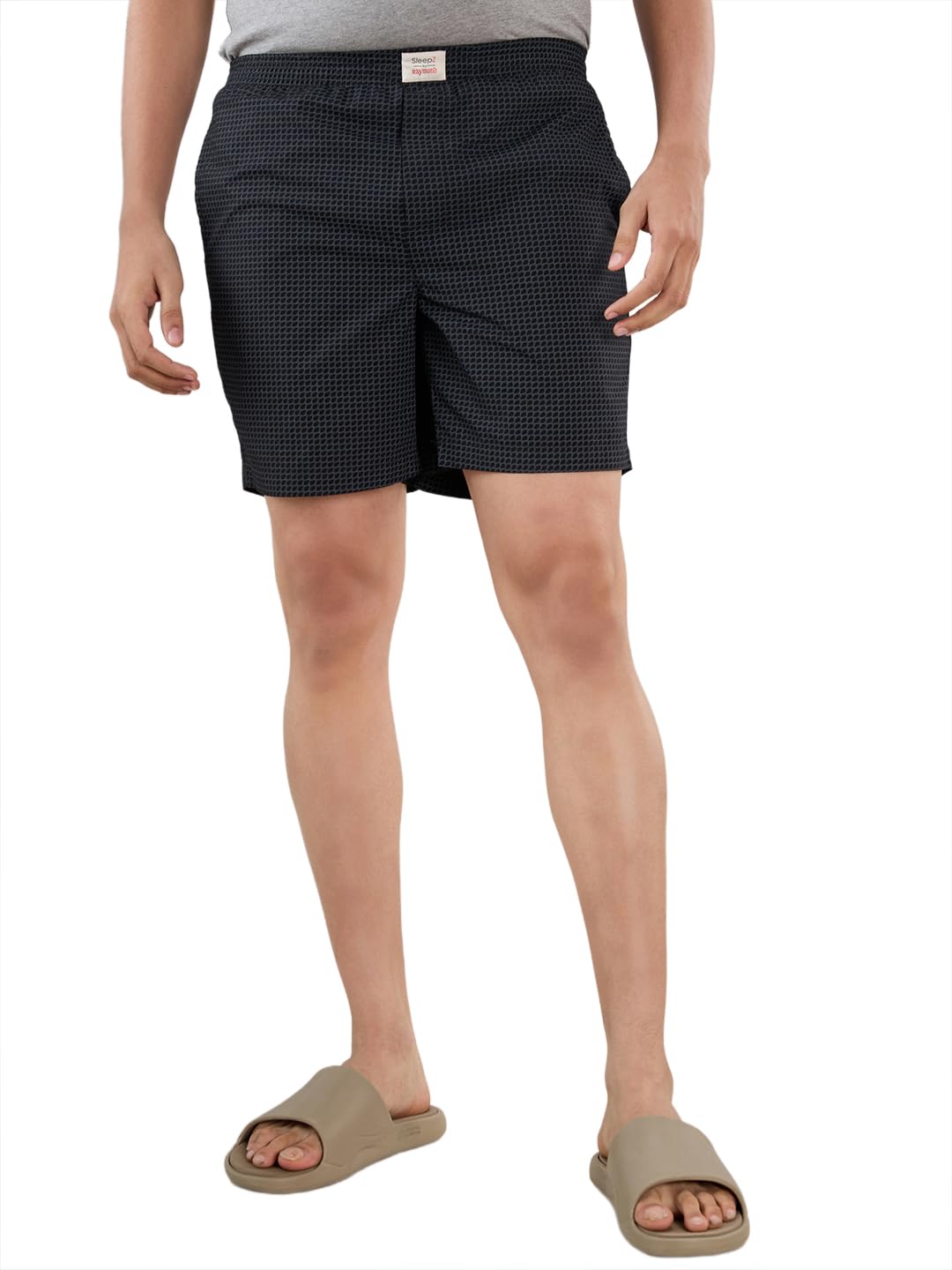 sleepz by raymond Men Regular Fit Stripe Pattern Pure Cotton Flat Front Lounge wear Boxer-picture-37