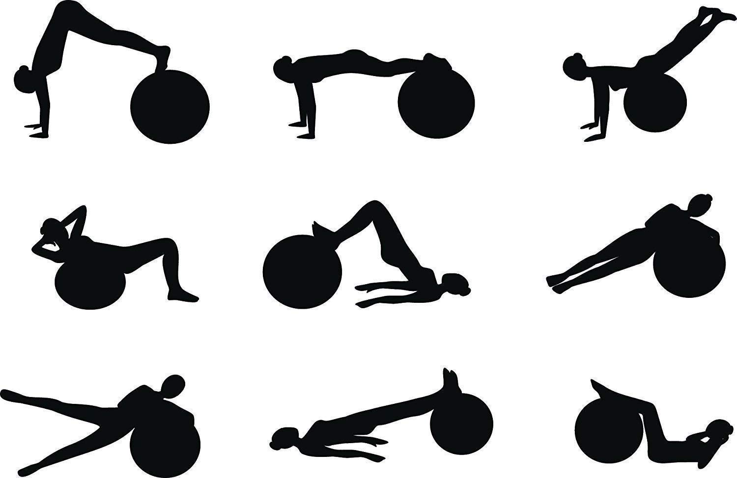 JEEJEX Exercise Gym Ball for Fitness, Stability, Balance & Yoga - Workout Guide & Quick Pump Included - Anti Burst Pro (65 cm 1pcs 1