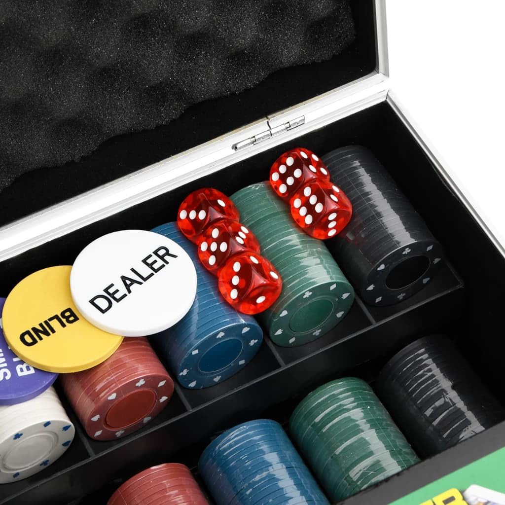 Set di 300 chip da poker da 4 g, con valigetta in alluminio, mixer per carte, tappetino da gioco e pulsante Dealer per torneo Texas Holdem Torneo a casa