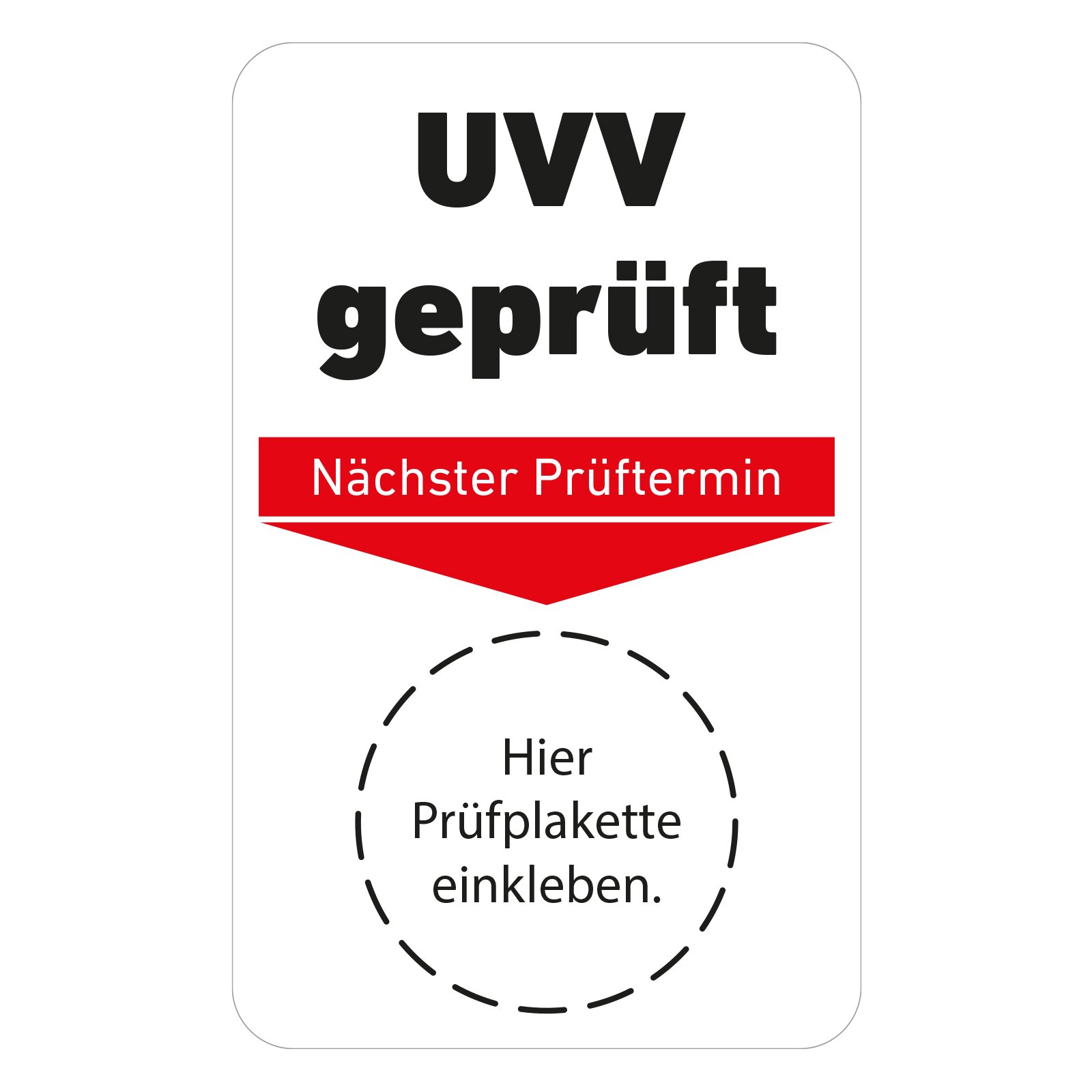 Grundplaketten für Prüfplaketten 20mm "UVV geprüft" 100 Aufkleber– inkl. 1 gratis Lochzangen (3mm Rundloch & Kerbzange)