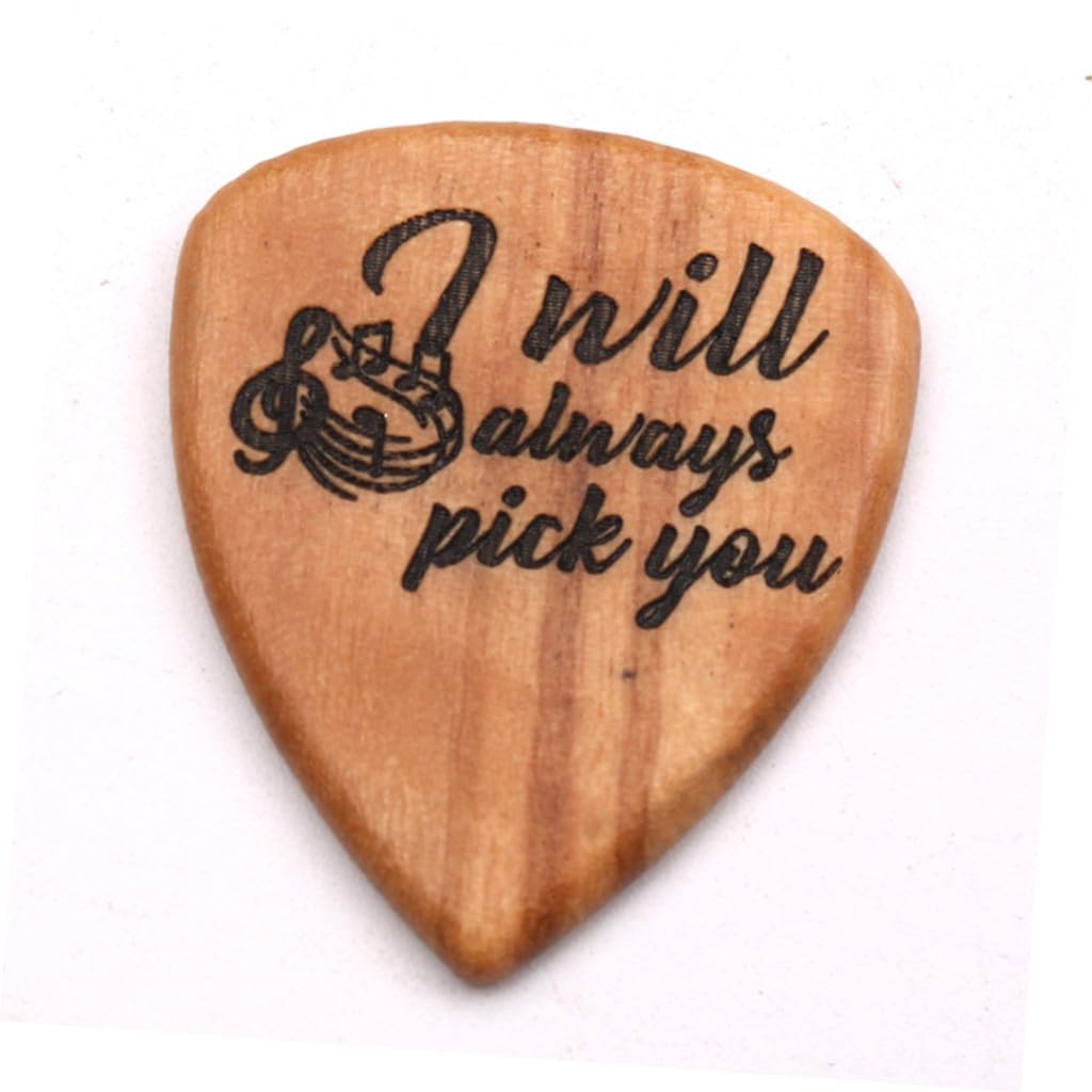 Abaodam 2sets Pz Di Porta Plettri Legno Forma Di Chitarra Con Plettri Inclusi Personalizzata e Pratica Per Musicisti Di Chitarra Basso e Ukulele