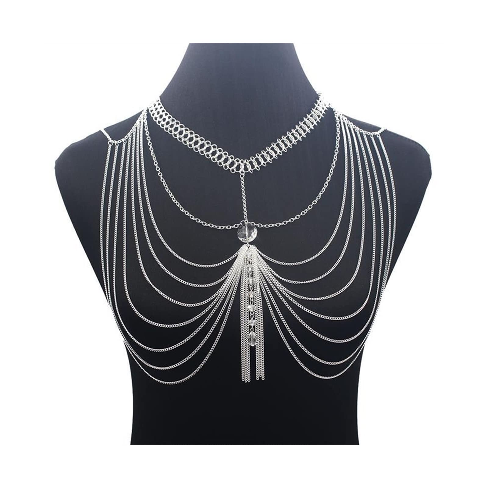 Catene per il corpo da donna Catena per la spalla Gioielli per il corpo Nappa Accessorio per gioielli per la spalla Accessori per la catena del corpo di moda per le donne Catene per la vita dei