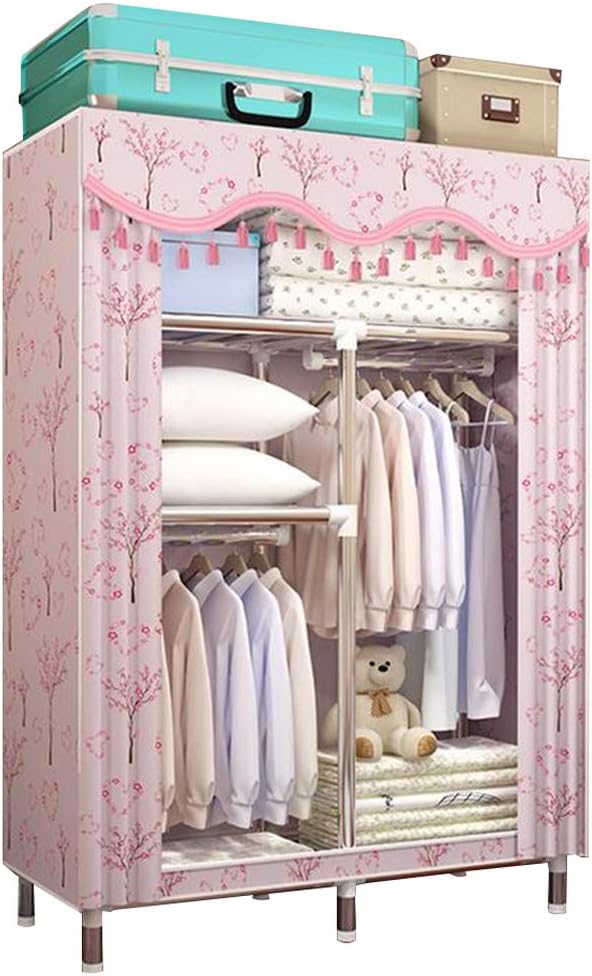 Cloth Wardrobe Clothes Closet, Portable Closet Wardrobe Storage Closet Standing Closet Fabric Cabinet Portable Wardrobe,D_90*46 * 170cm