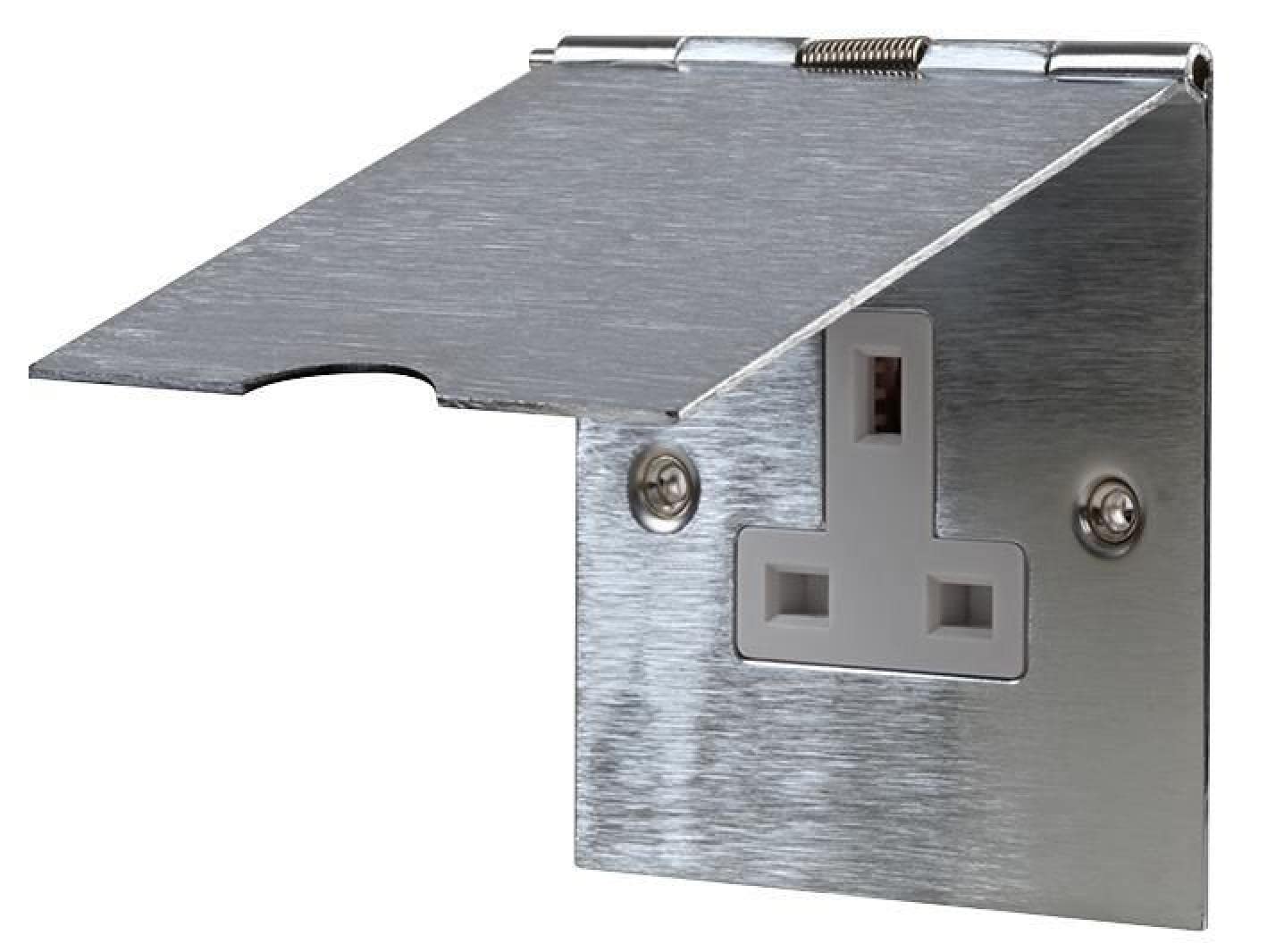 Pro Elec 13A Single Floor Socket, Stainless Steel