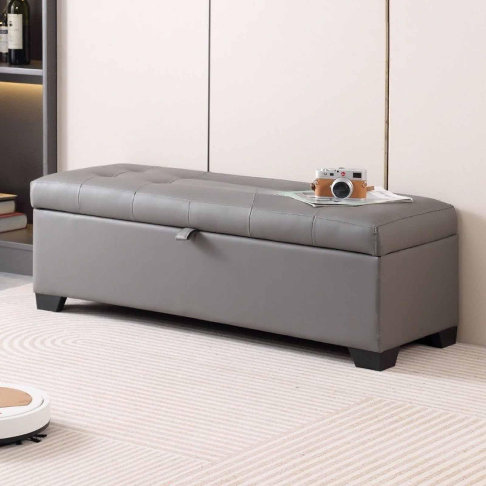 FCXWEVR Wooden Sto Bench with Cush Entryway Bench Footrest with Legs Shoe nizer for Living Room Bedroom Slish Sto Solut for Hallway