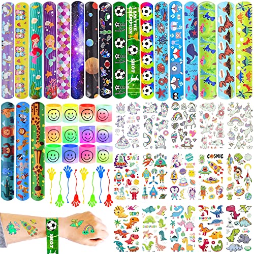Cadeau Anniversaire Enfants Invites Cadeaux Jouet Pinata 55pcs Jouet Anniversaire Enfant Invite Bracelet a Claquer Tatouages Lumineux pour Enfants Rainbow Spiral Mains Collantes Aux Garçons Filles Cover