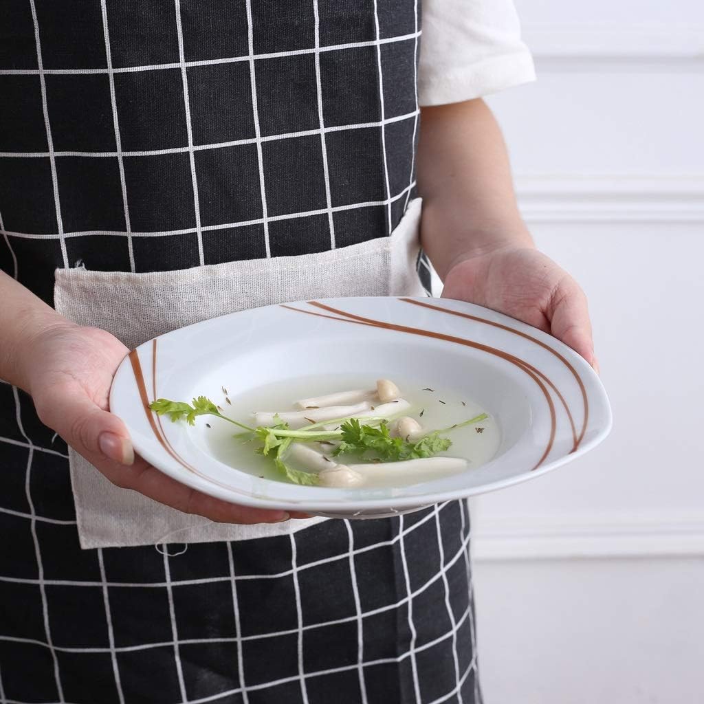 24-Piece Ceramic Dinner Plate Set Porcelain Tableware of Bowl Dessert Soup