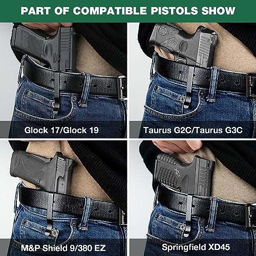 WARRIORLAND Universal Rail Gun Clip, Low Profile Concealed Carry Gun Clip Fit: Gun w/Rail 1.31 Inch and Plus