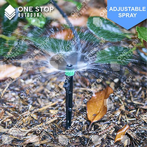 (100-Pack) - 1/4" Inch 360 Degree Drip Emitter On 5" Stake Sprayer Adjustable Flow 0-20 Gph, Fits 1/4 (4-6Mm) Irrigation Tubing - Micro Bubbler Drippers For Drip Irrigation (100 Pack Dripper On Stake) #TOP1
