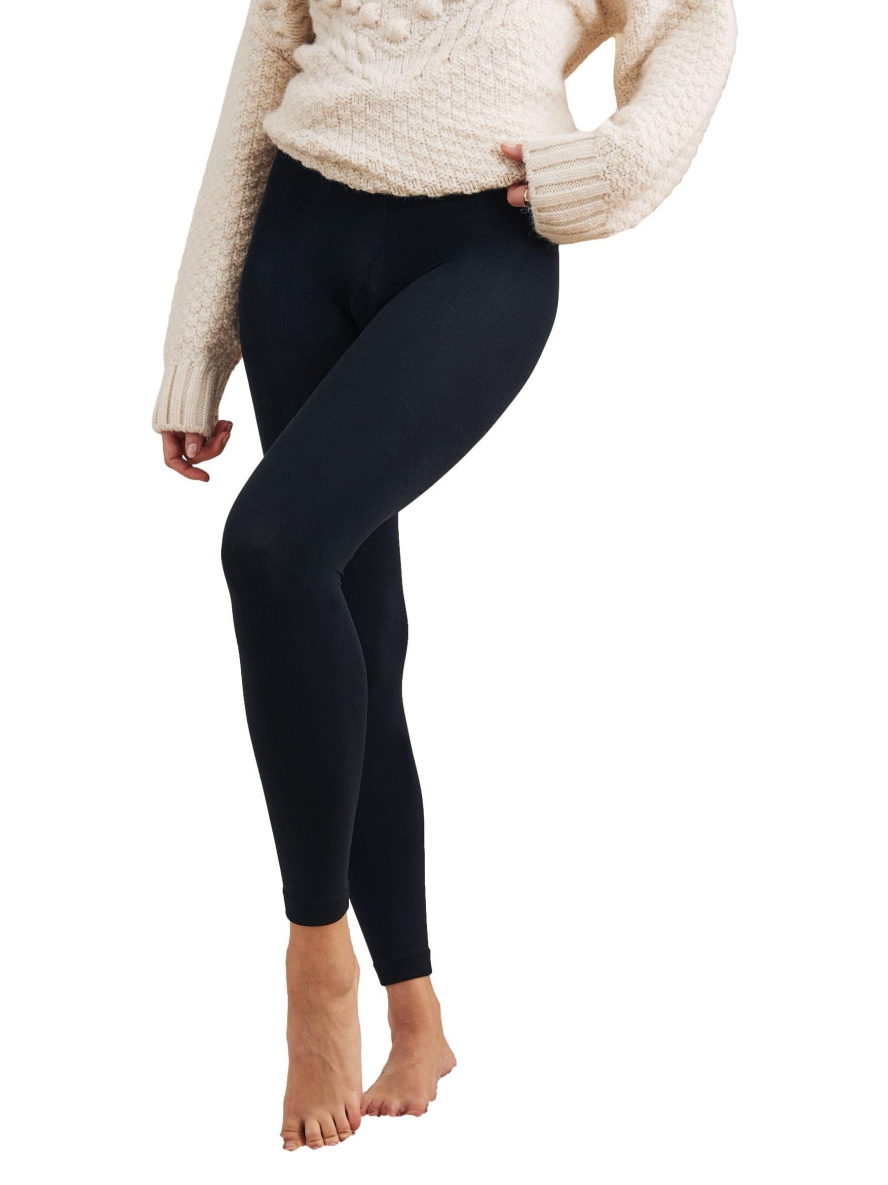 NEXT Donne 1 paio di collant termici con fodera in pile senza piedi Nero M