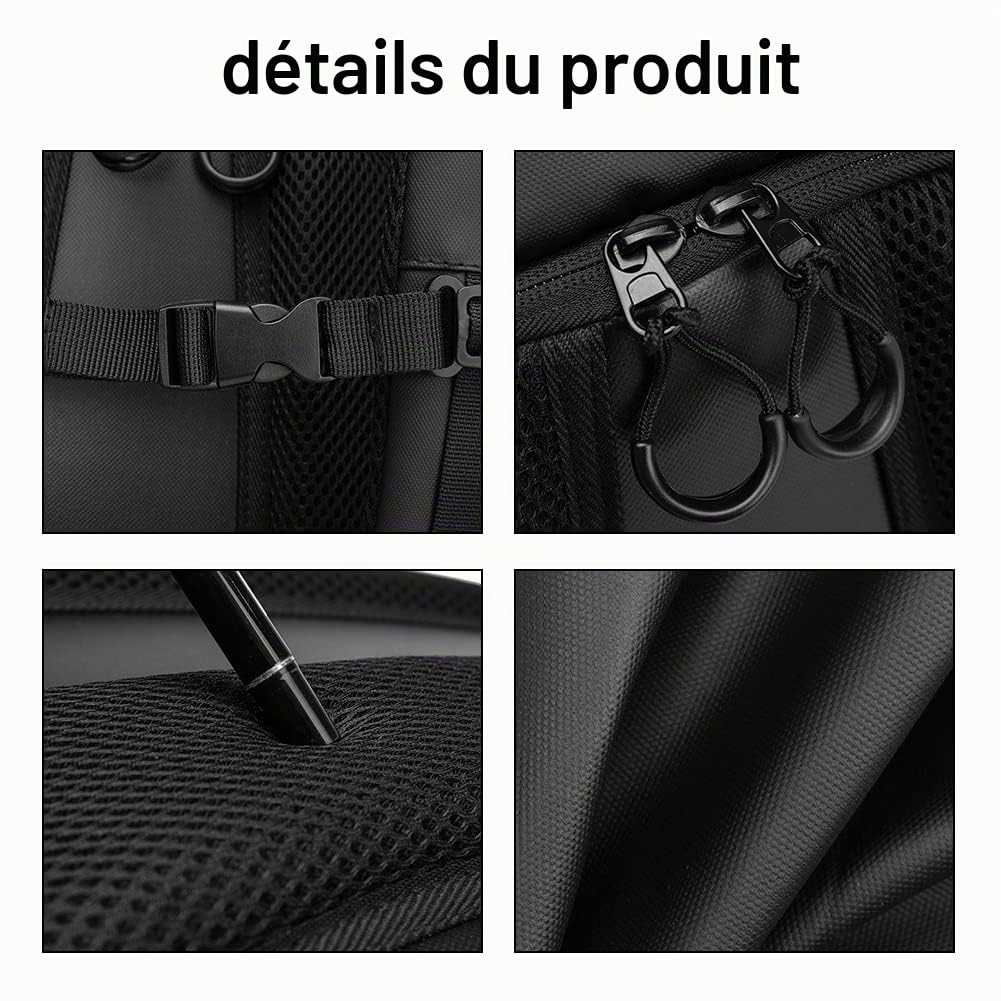 Shkalacar Sac à dos de vélo, sac à dos multifonction, étanche, 30 l à 48 l, sac à dos de randonnée, homme et femme, sac à dos de casque