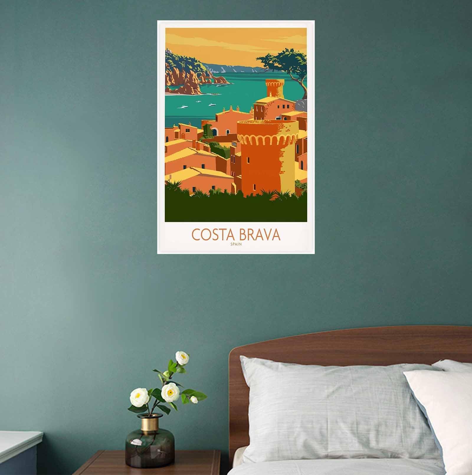 Affiche Vintage Costa Brava Espagne - Poster 40x60cm - Reproduction Neuve