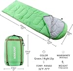 Sac de couchage, 3-4 Saisons Temps froid chaud sac de couchage léger, portable, imperméable avec sac de compression pour adultes & pour enfant - Intérieur & En plein air: Camping, Sac à dos, Randonnée