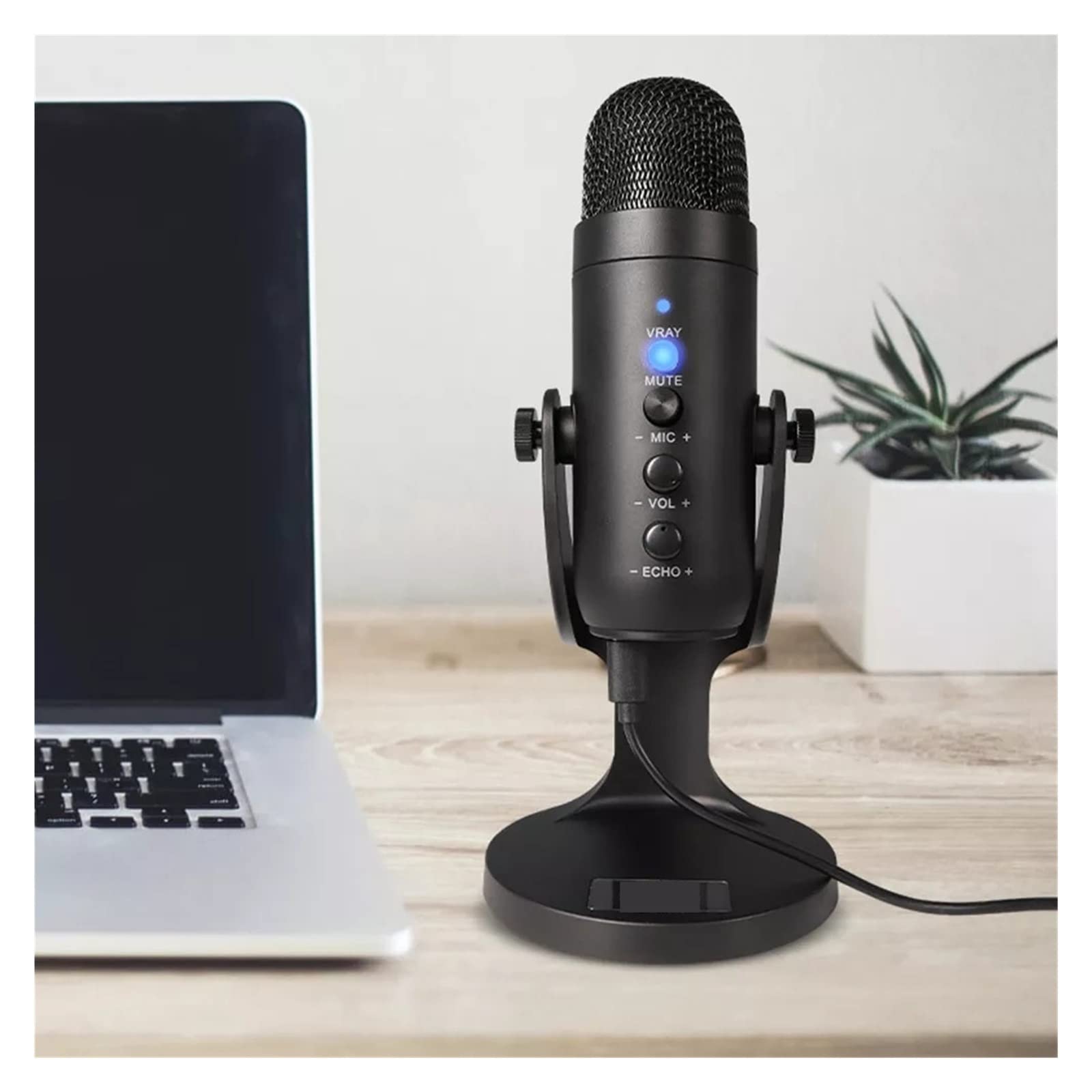 Kompatybilny z mikrofonami do gier Mikrofon pojemnościowy USB z filtrem stojakowym do przesyłania strumieniowego gier i nagrywania podcastów