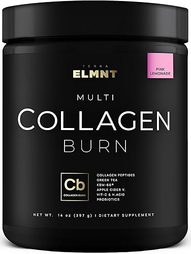 Super Collagen Burn - Polvo de colágeno prémium para mujeres, metabolismo de peso y belleza con vinagre de manzana C, probióticos, KSM66, té verde,
