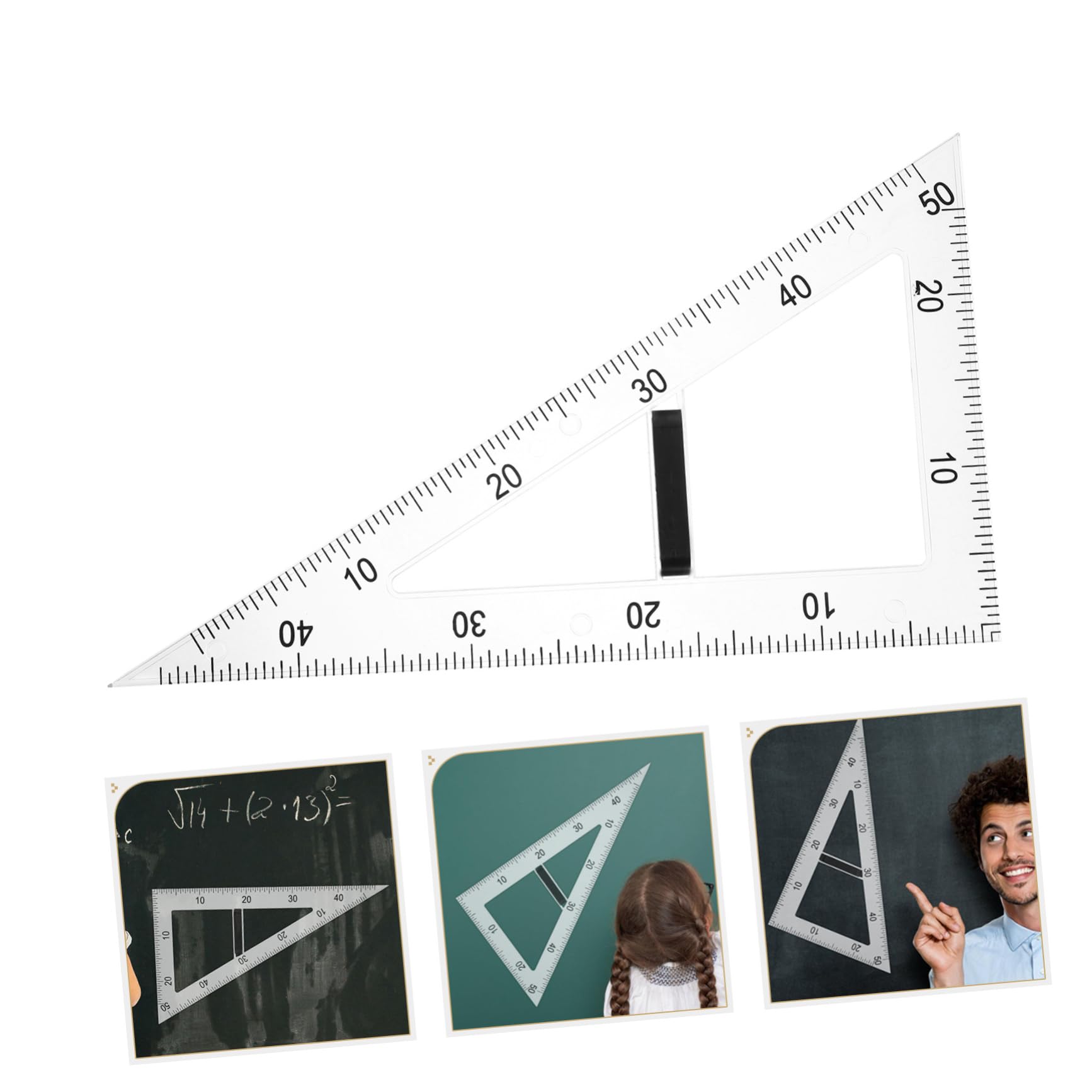 Magnetisches Transparentes 60° Dreieckslineal Zeichenwerkzeug Lehrmittel Geometrie Mathematik Unterricht Bürozubehör
