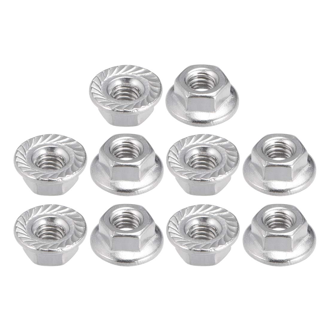 1000 écrous Hexagonaux à Frein Crantés 8-32 – Inox – Pour Boulonner Sérieux