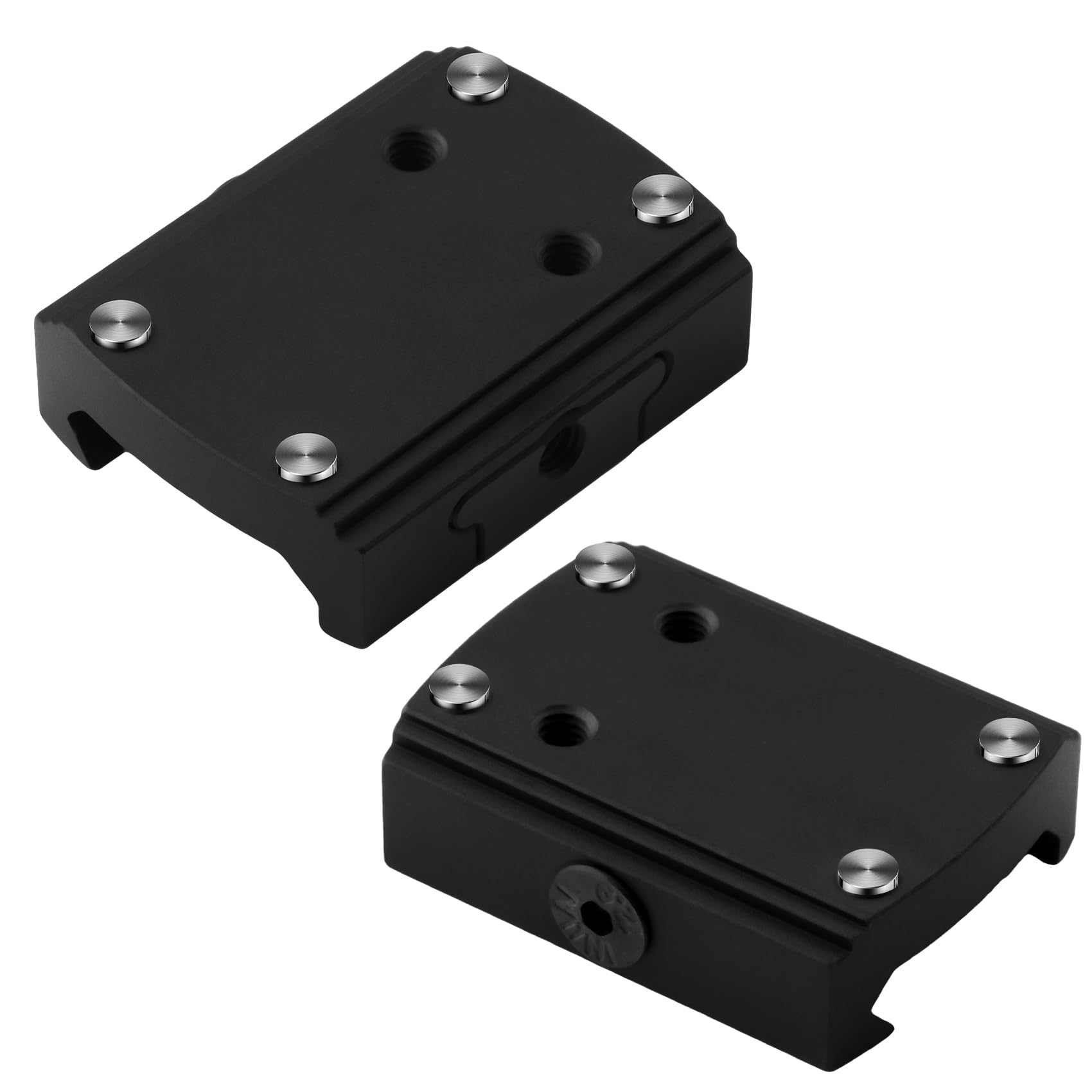 Hidcor RMS/RMSc/RMSw/SMS Pictainny Rail Aluminum Mount Compatible with Sig Sauer Romeo Zero, Holosun EPS Carry, ADE Spike/Nuwa/Apollo, Vortex Defender-CCW Red dot Optics Mounting Plate (Low Profile)