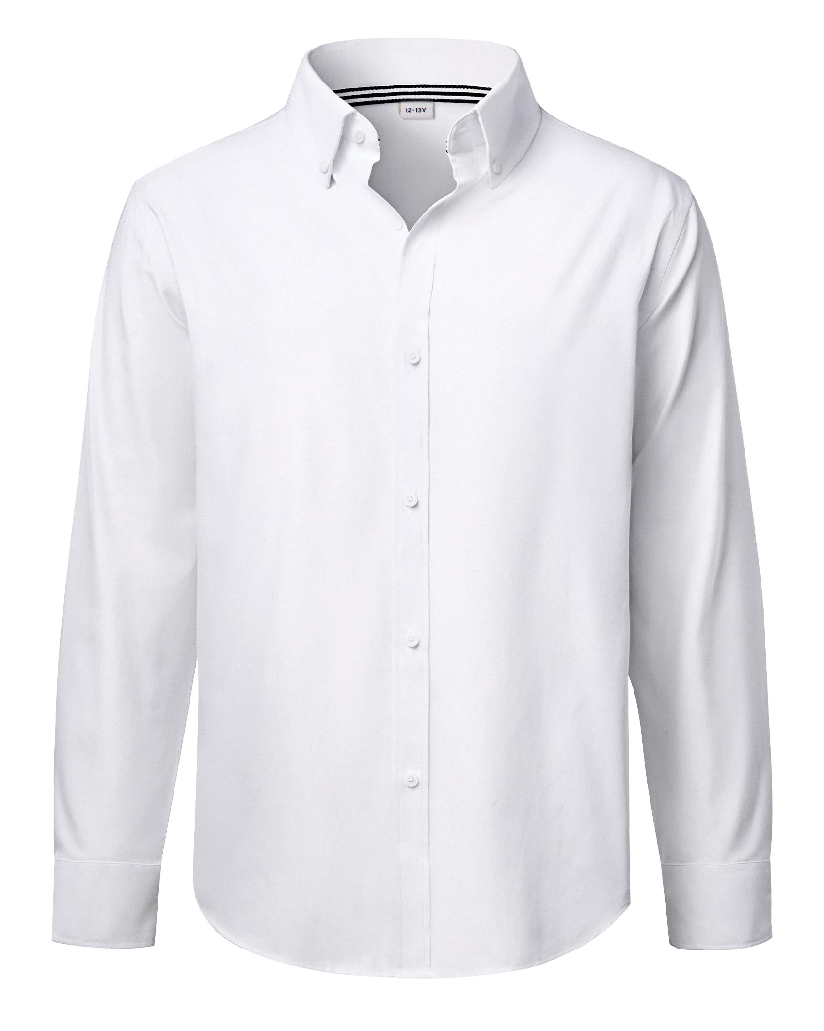J.VER Boy's Long Sleeve Oxford Dress Shirts Solid Casual Button Down Collar Shirt Kids Formal Uniform Tops