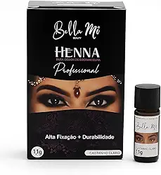 Henna para Sobrancelhas Bella Mi – Definição, Preenchimento e Durabilidade Profissional (Castanho Claro)