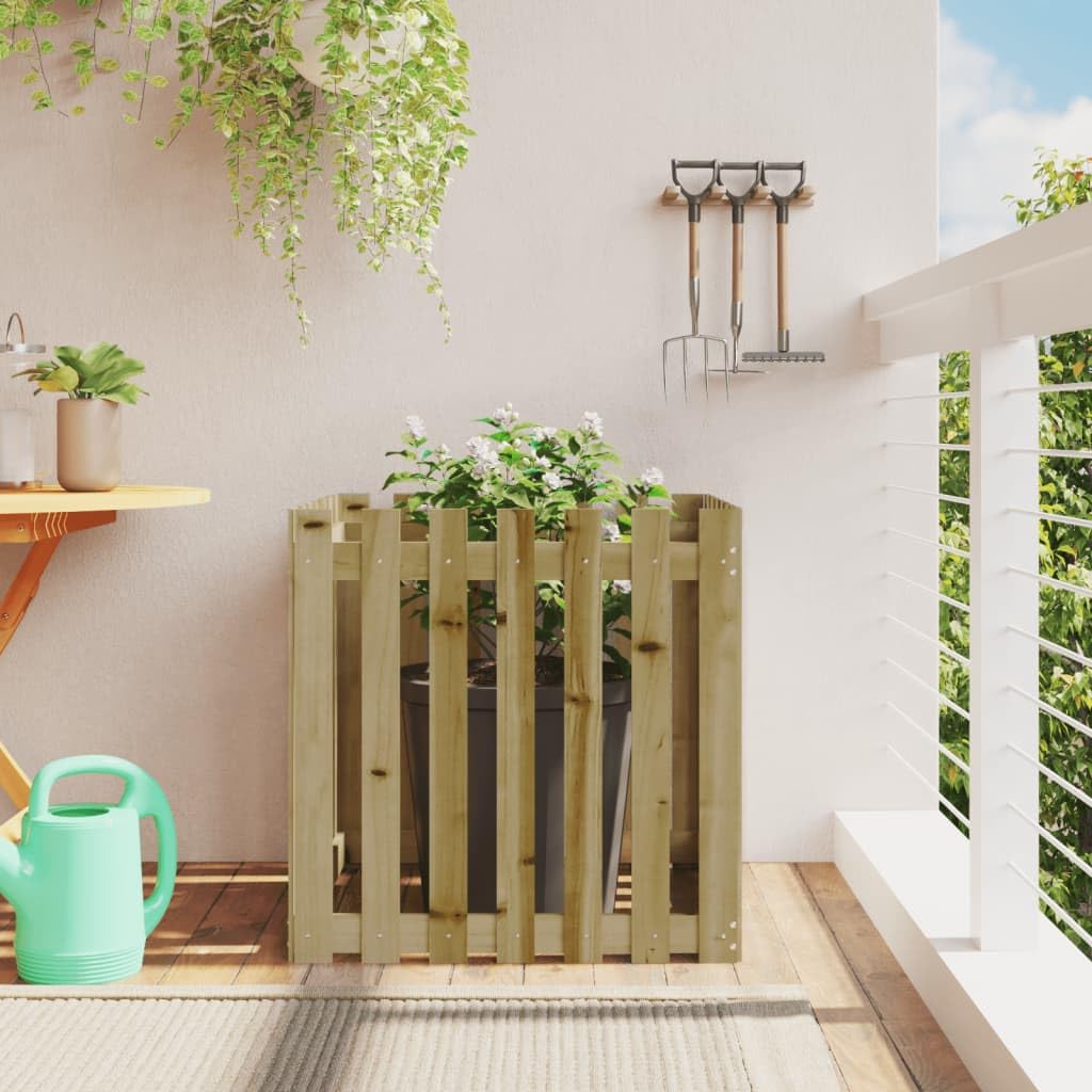 Holz-Pflanzkübel 70x70x70 cm Kiefernholz kesseldruckimprägniert großer Blumentopf im Latten-Design langlebig & witterungsbeständig für Garten Balkon & Terrasse