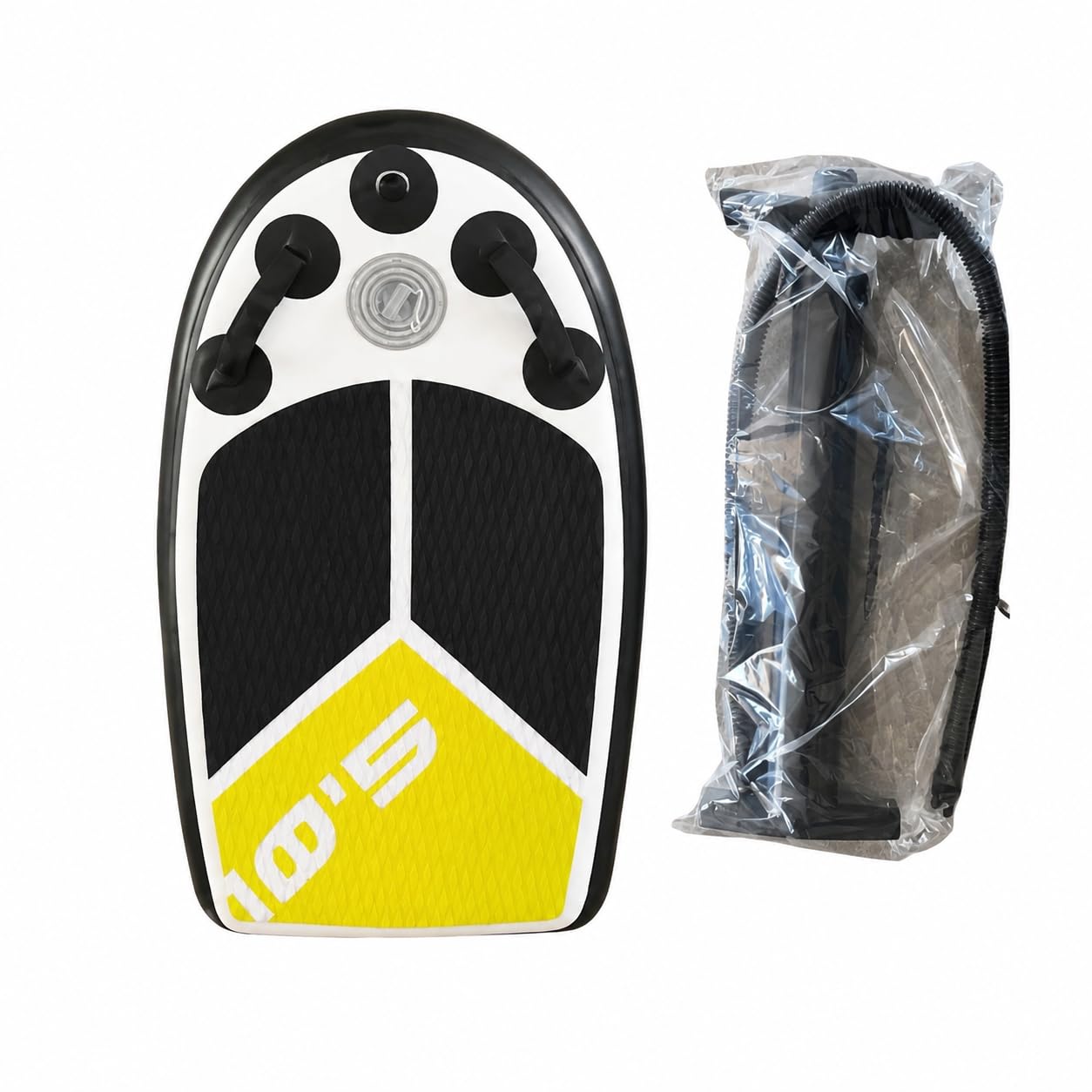 Planche de Surf Enfant Gonflable avec Valve d'Inflation Poignées Boîte d'Aileron et D-Rings Accessoires en PVC et Plastique Fonction Adaptée aux Loisirs Aquatiques Plage et Baignade
