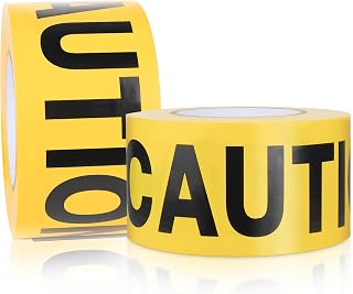 Halloween Yellow Caution Tape 2 Pack, 3" x1000ft Halloween Decorations Caution Tape Roll, Construction Tape for Danger/Hazardous Areas/Crime Scene Party Decoration