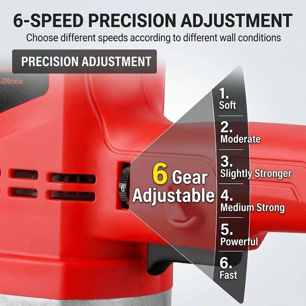 Llana eléctrica inalámbrica, máquina alisadora de Paredes para hormigón y Cemento, Llana de mortero y Yeso de 38 cm, 6 velocidades Ajustables de 40 a 300 RPM, tamaño: batería de 15 Celdas