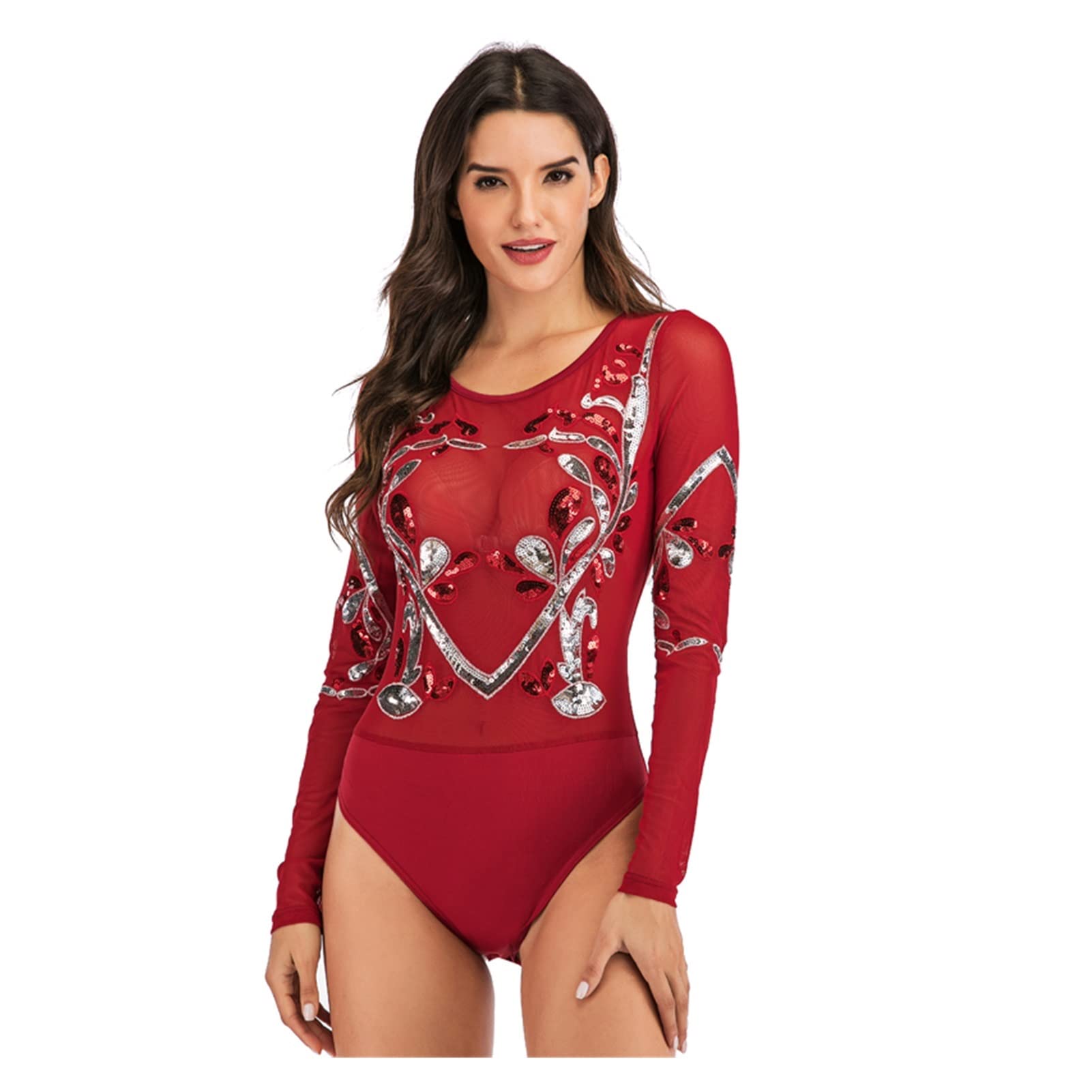 Sheer Body Women Perspective Jumpers And Pajacyki Body damskie (kolor: A, rozmiar: kod S)