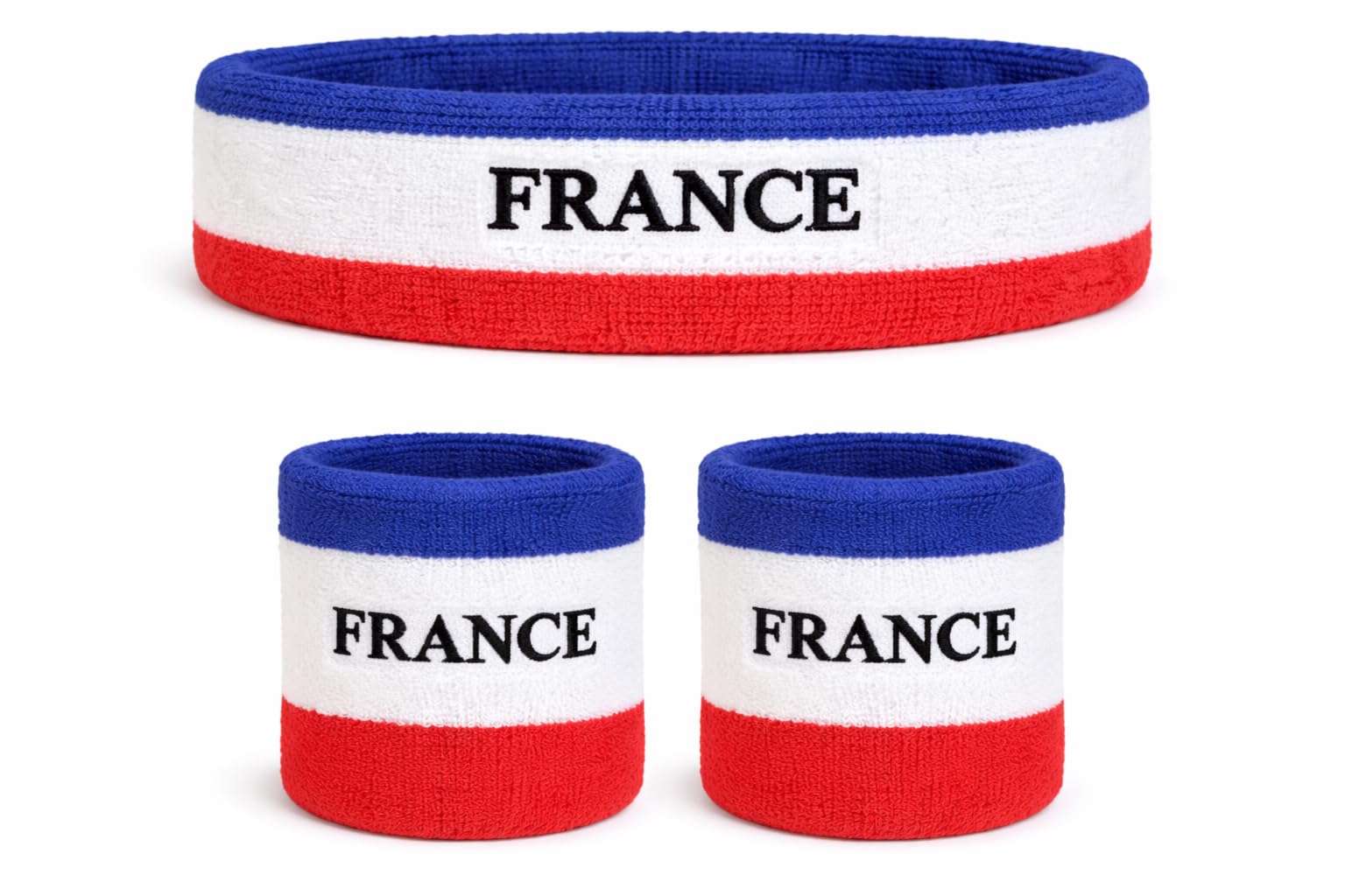 Suddora Country Headband &amp; Wristbands Set (Includes 2 Wrist &amp; 1 Head Sweatband), Highly Moisture Wicking
