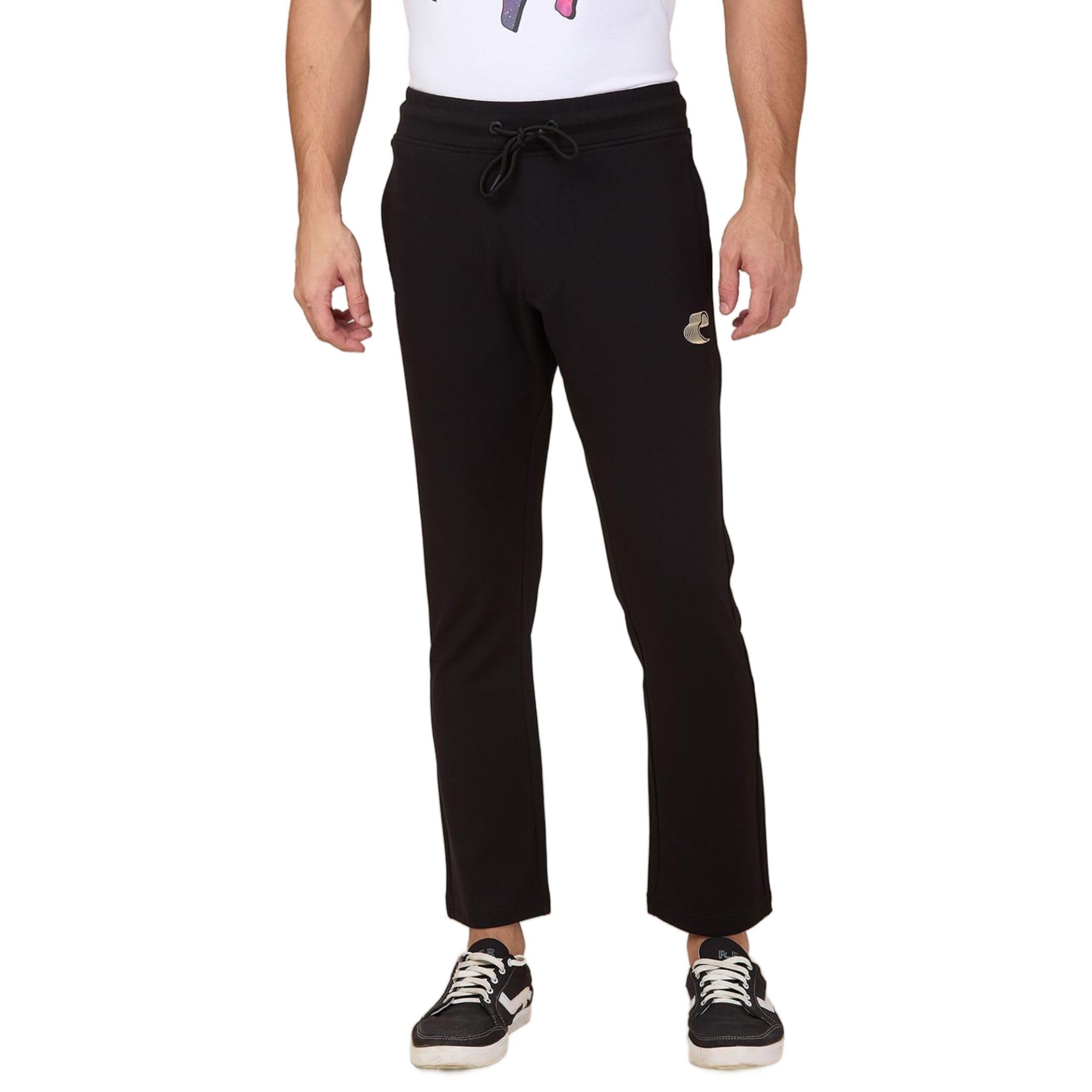 being human Black Regular Fit Track Pants for Men Clothing-picture-11