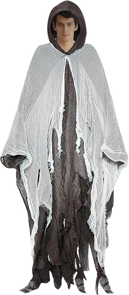 Amazon.co.jp: ボロボロ ハロウィン マント フード付きケープ