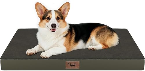 Miniatura 11 de Cama Ortopédica para Perros de Exterior para Perros Medianos y Gatos, Tapete Plano Impermeable para Mascotas con Espuma de Caja de Huevos y Funda