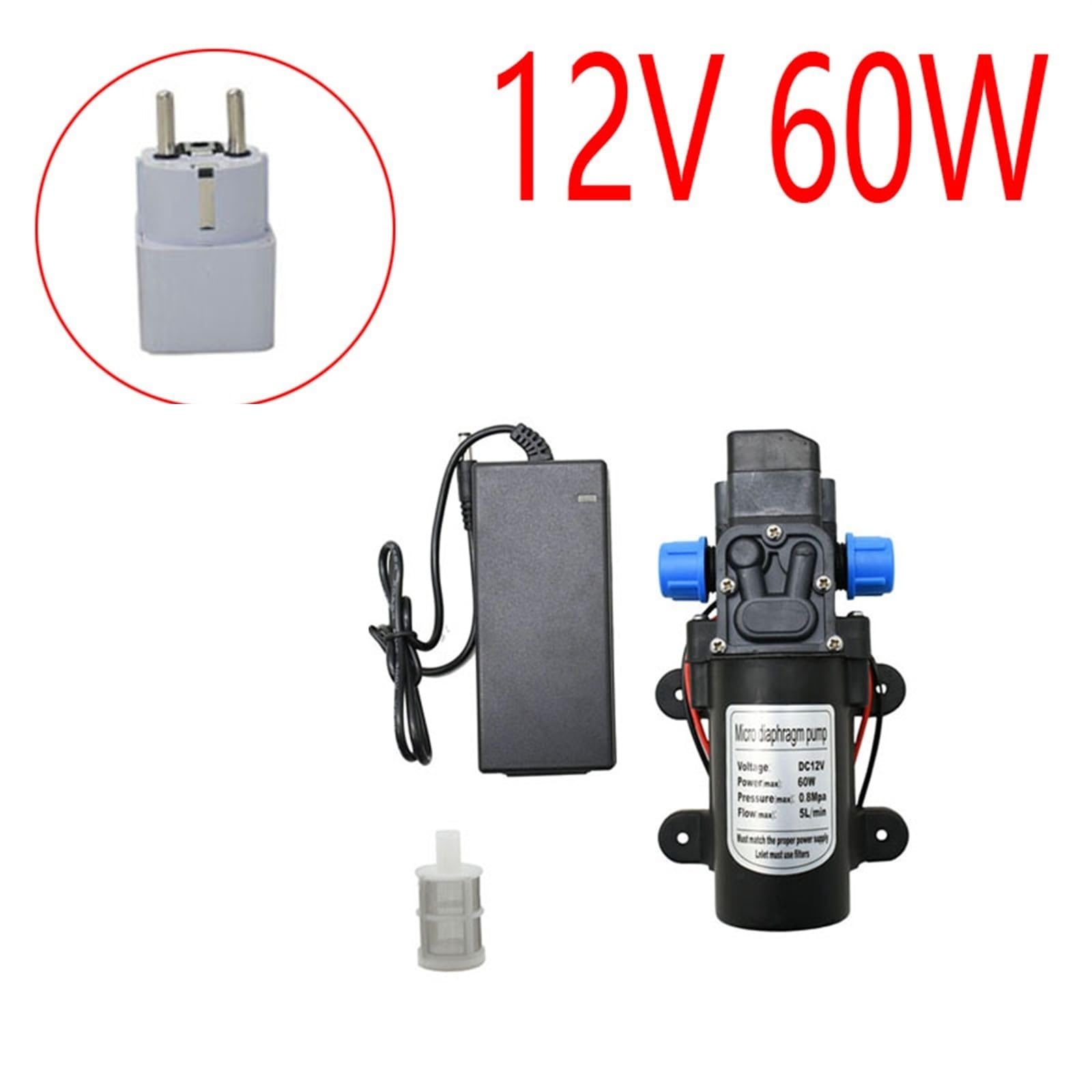 DC 12Volt 60W Wysokociśnieniowa Pompa Wodna Pompa Membranowa Do Pistoletu Na Wodę Do Myjni Samochodowej Nawadnianie Ogrodu(60W-B)