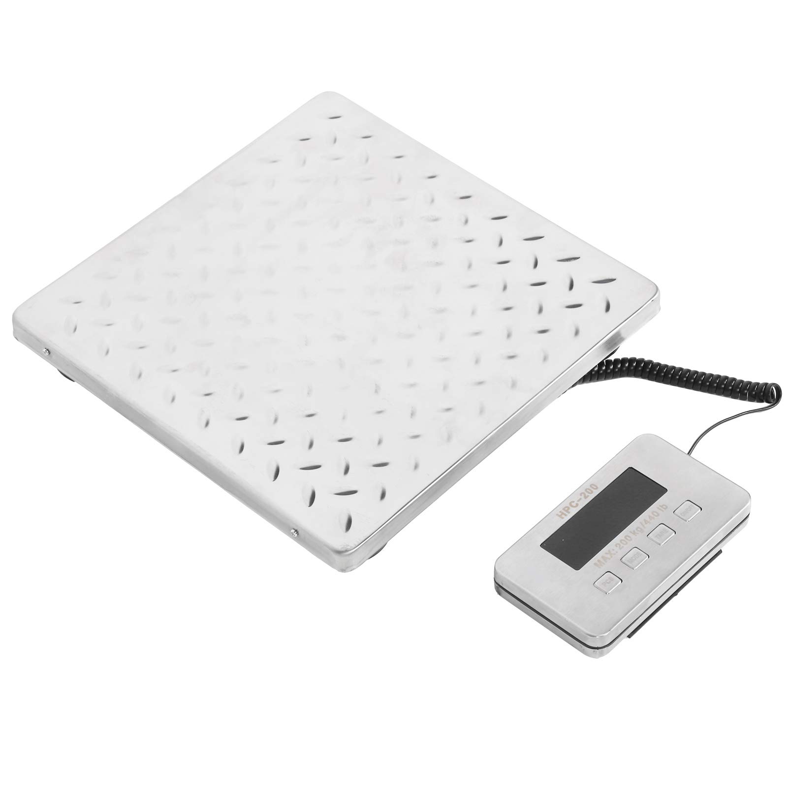 Karlak Báscula de Envío Postal de Acero Inoxidable de 200 Kg con Batería Incorporada, Cable USB para Oficina, Hogar, Almacén, Báscula de Cocina, Práctica y Portátil, Pies