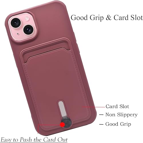 Miniatura 3 de Unov Funda compatible con iPhone 15 Plus (2023), iPhone 14 Plus (2022) de 6.7 pulgadas, funda protectora delgada de TPU suave con tarjetero fácil de