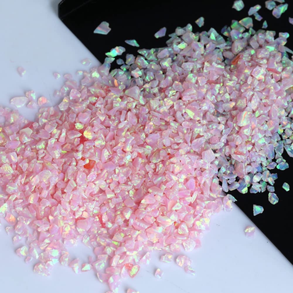 Davitu (10 Gram/Lot) OP31-OP60 Delicacy Variety Japan Synthetic Crushed Opal Powder for Ring - (Color: OP40, Item Diameter: 1mm-35mesh (10g))