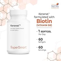 Vista 5 de Supersmart - Keranat (Fórmula Avanzada con Biotina) - Suplemento capilar para volumen y crecimiento - Vitaminas para la pérdida del cabello Sin