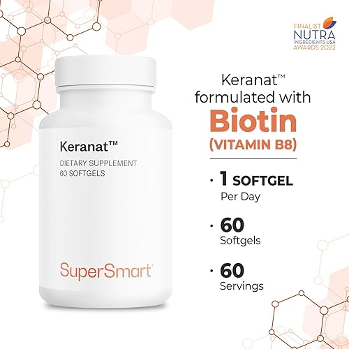 Miniatura 5 de Supersmart - Keranat (Fórmula Avanzada con Biotina) - Suplemento capilar para volumen y crecimiento - Vitaminas para la pérdida del cabello Sin