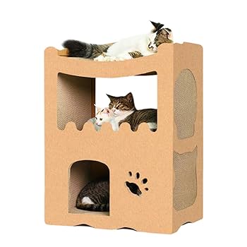 Amazon | 【RAKU】猫用爪とぎ キャットハウス キャットタワー
