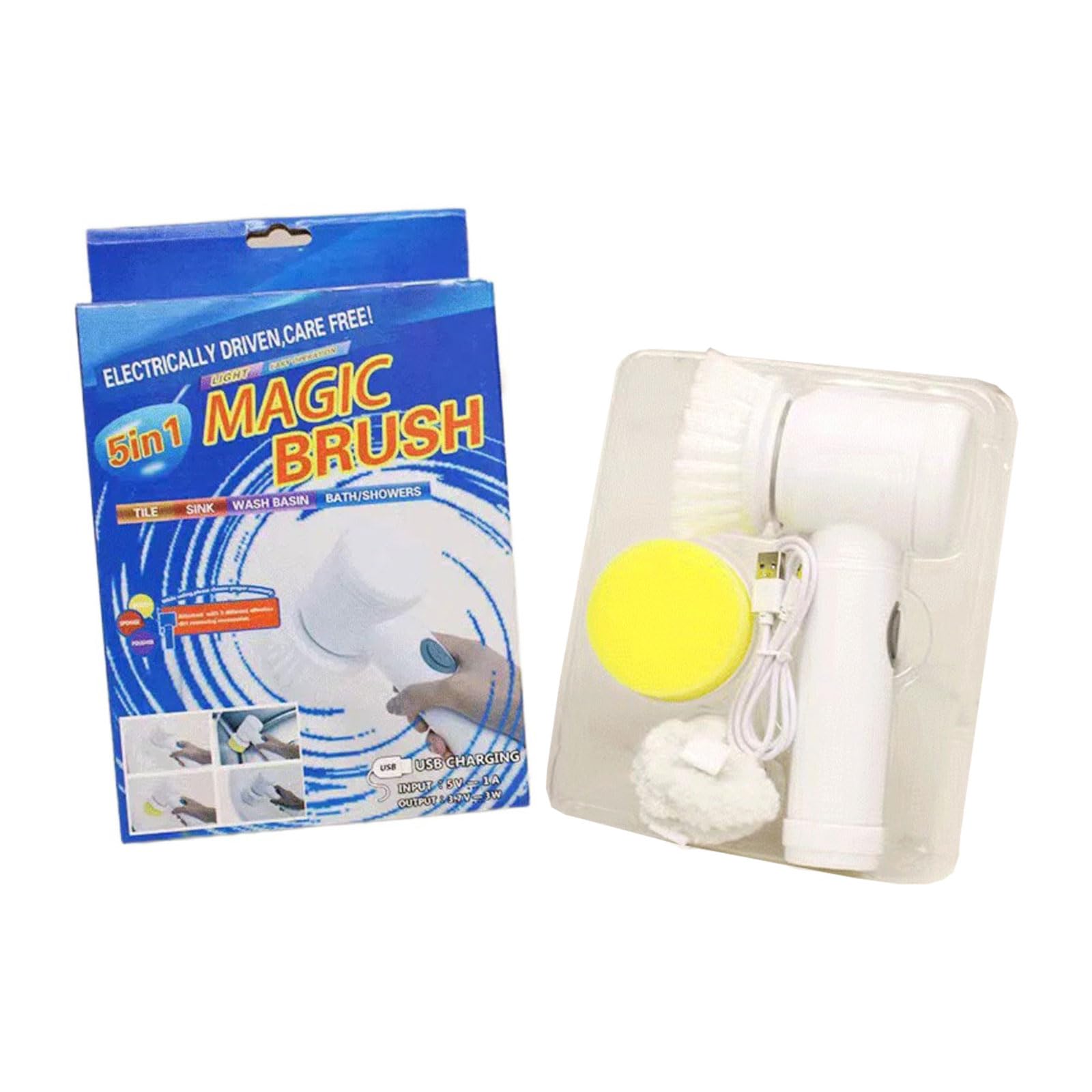 Kalttoy Cleaning Electric Handheld Scrubbers with 6 Headsfor, Floor, and Grout Maintenance Electric Cleaning Brush