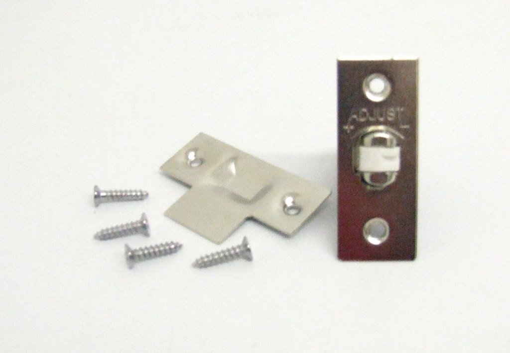Nickel Plated Adjustable Roller Catch Door With Screws 5019923154221