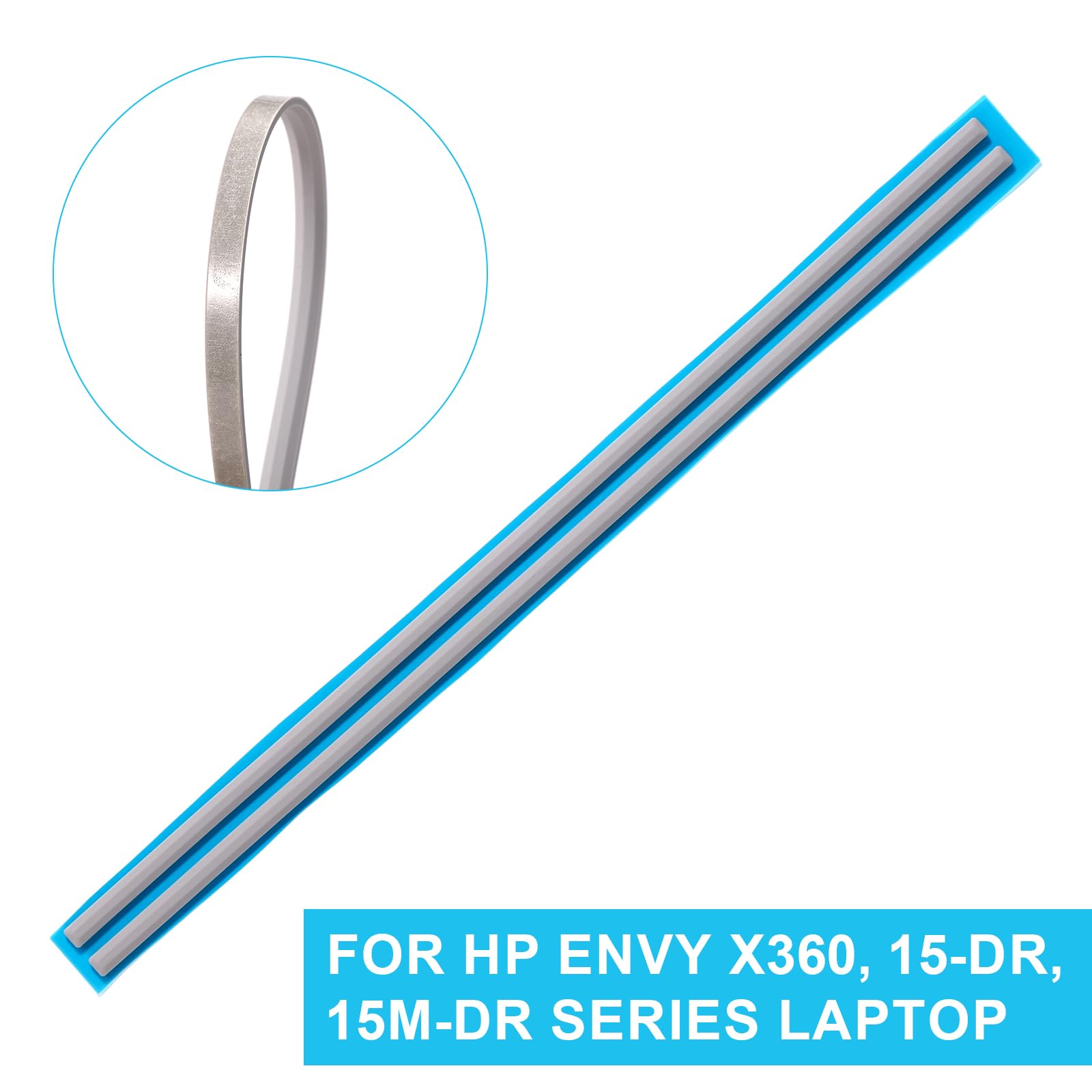 2szt Gumowe Nogi do Laptopa, 31,5x0,6cm Antypoślizgowa Gumowa Osłona Dolna Zderzak Pasów dla HP Envy X360 15-DS 15-DR 250 G7 255 G7 i Więcej (Szary)