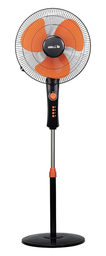 IBELL ZEPHYR03 Pedestal Fan 3 Leaf 400mm with Timer and High Speed motor (Orange)