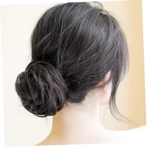 Miniatura 7 de 8 piezas de peluca de moño con clip en colas de caballo para mujer, cabello humano real, cola de caballo para mujeres negras, moño dona, alambre de