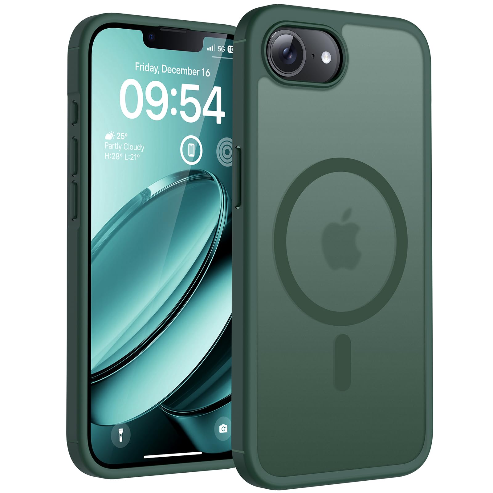 TOCOL for iPhone 17e Case, Compatible with Magsafe, Military Drop Protection, Slim Translucent Matte Shockproof for iPhone 17 e Case 6.1 inch (Alpine Green)