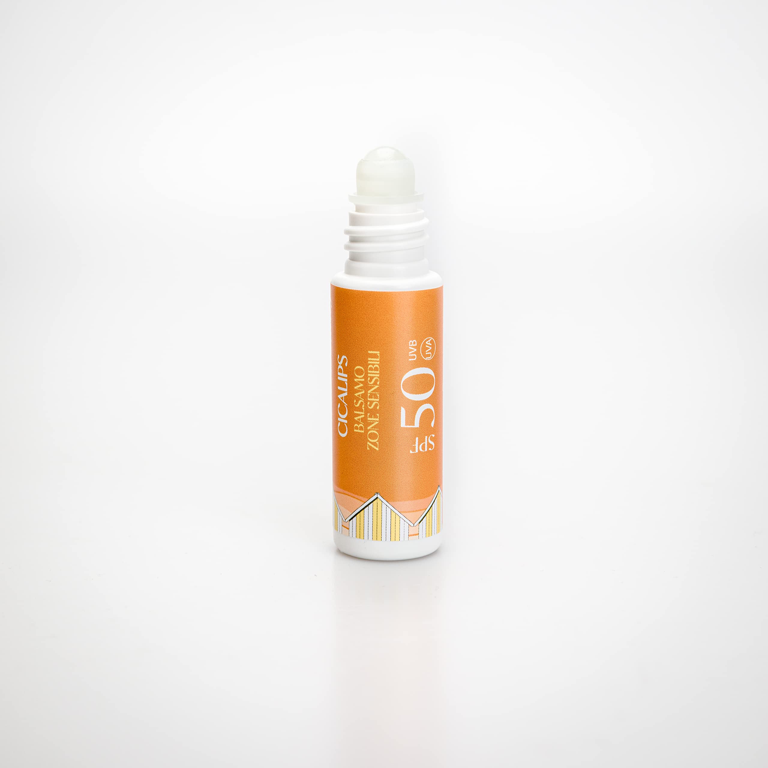 Cicalips balsamo protettivo solare SPF 50 labbra e zone sensibili, stick roll-on, protegge nei, cicatrici, smagliature, labbra, naso, contorno occhi